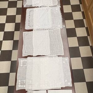 17 Vintage Linen Lace Cutwork Doilies Wedding Victorian Style Hankerchiefs